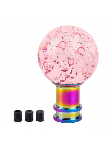 Acrylic Crystal Bubble Shift Knob Round Ball Shift Knob Transparent Gear Shifter Pink