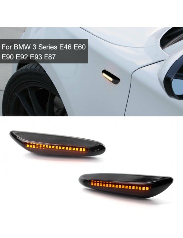 2 Pcs Smoke LED Side Marker Light Turn Signal Light Lamp  For BMW 3 Series E46 E60 E90 E92 E93 E87