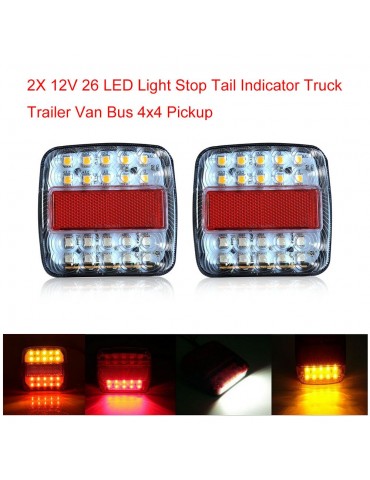 2X 12V 26 LED Light Stop Tail Indicator Truck Trailer Van Bus 4x4 Pickup