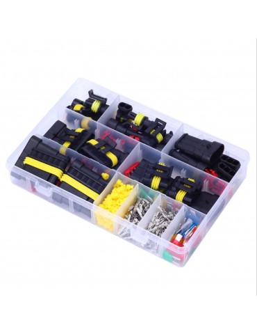 240Pcs Waterproof 1-6 Pin Electrical Wire Connector & Standard Mini Blade Fuses Kit for Car Motorcycle
