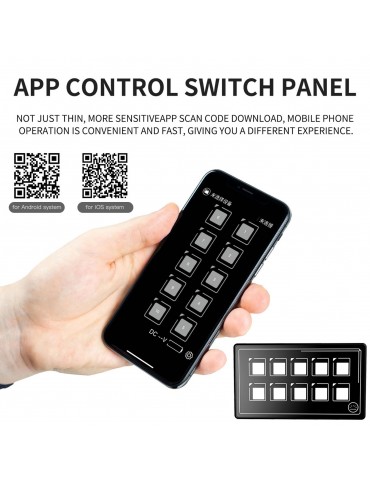 Car Universal 10P Membrane Control Switch Panel with Backlight Module LED Touch Electronic Accessories USB Cable Built-in PPTC IP67 Waterproof