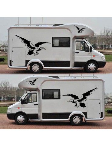 Car Auto Body Sticker 5PCS Self-Adhesive Side Truck Graphics Eagle Stickers Decals for Camper Caravan RV Trailer