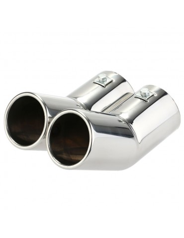 Dual Pipes Stainless Steel Exhaust Tail Pipes Muffler Tips for VW Golf 4 Bora Jetta
